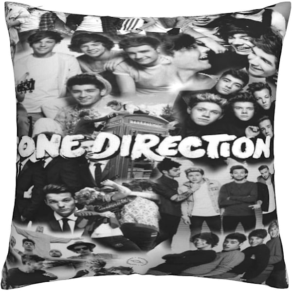 Kuddfodral One Direction Varmt och Mjukt Örngott för Dekorativa Kuddfodral i Säng Soffa Utomhus Kudde (H-344)[HK] 45x45cm