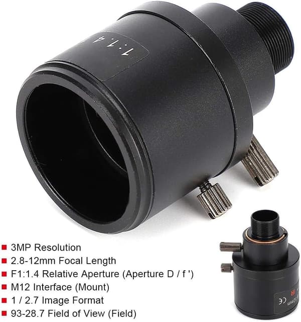 Manuell zoom 2,8-12 mm 3MP CCTV-kameralins för säkerhetskameror [HK]