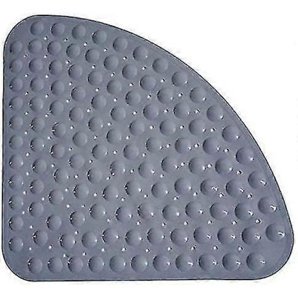 Gummi Hjørne Bruser Måtte Skridsikker Kvadrant Bade Måtte Anti-bakteriel Sugekop Måtte Til Bruser Eller Badekar, skridsikker Badekar Måtte, 54x54cm[HK] Grey