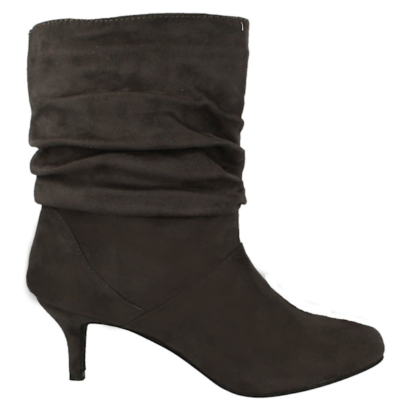 Dam Heeled Ruffle Stövlar[HK] UK 6 Grey