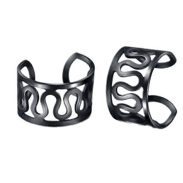 2-4-pack Öronmuddar i rostfritt stål Helix Öronklämma On Wrap Örhängen Unisex Svart[HK] 3 Pcs