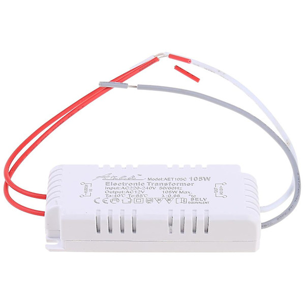 AC 12V 105W Halogen Driver Lys LED Strømforsyning Elektronisk Transformator Ny [HkkK] White