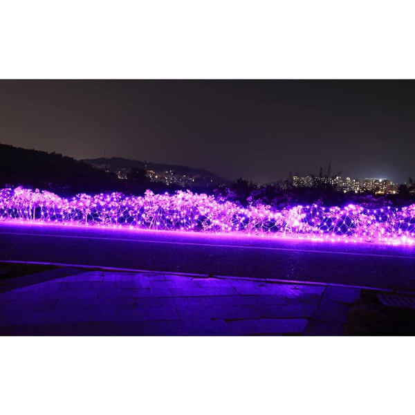 1,5m*1,5m LED-slingor dekorativa ljusnät för bröllop Trädgårdsdekoration[hk] Purple