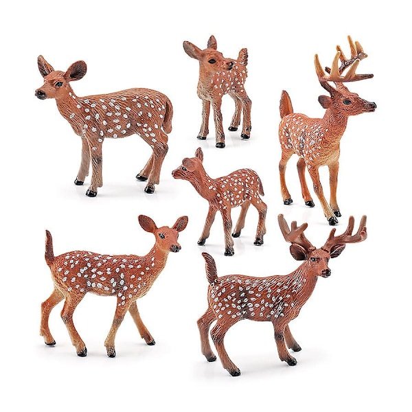 Realisttiska Vilda Djur Skogsdjur Figurer Älg Tjur, Ren, Sika Hjort Familj Figurer Leksakssats Tårta Toppar [HK] moose 3pcs