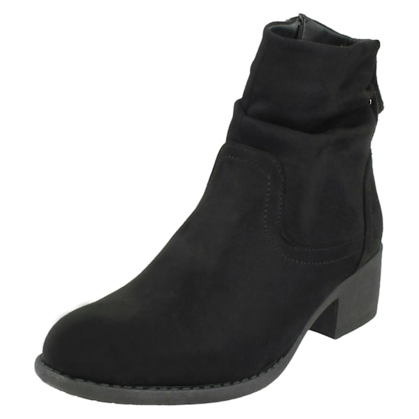 Dame Rouched Ankelstøvler F50860[HK] UK 3 Black