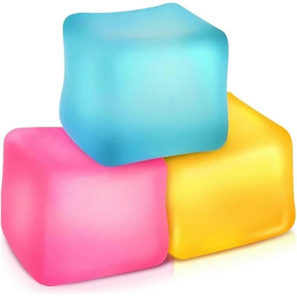 Isbits Fidget Leksak, 3 Fidget Leksaker Stresskub, Stressbollar Fidget Leksaker, Fyrkantig (Slumpmässig Färg) [HK]