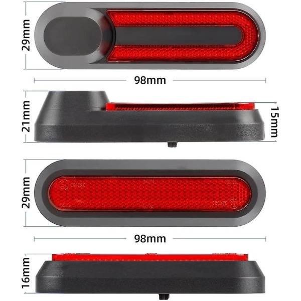 Svart/rød- Natcoo Scooter Wheel Cover Reflector Strip for Xiaomi M365, Pro, 1s, Essential, Pro2, Mi3([HK])