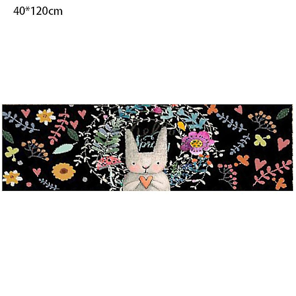 HK  Køkken Tæppe Skridsikkert Vandtæt Køkkenmåtte Og Tæppe Ergonomisk Komfortabel Stående Måtte-26 Cartoon rabbit 40*120