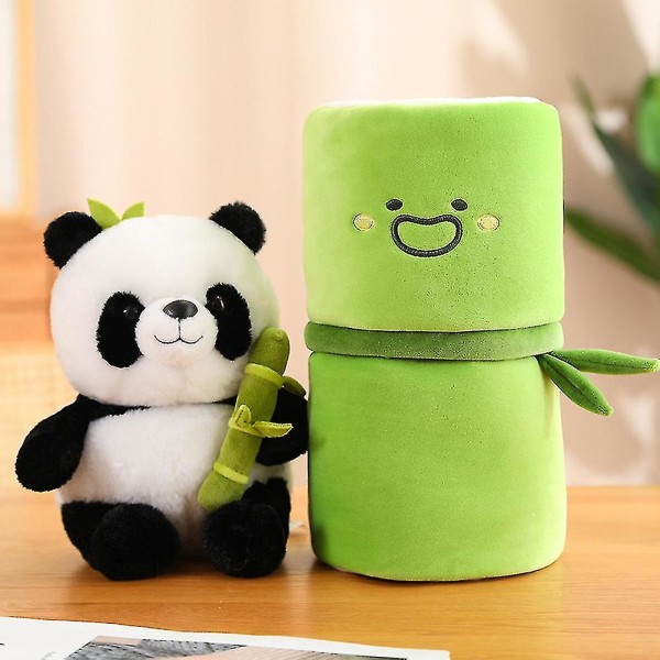 Simulert bambusrør panda-dukke komfortabel plysjfylling kastepute for barn gutter jenter[HK] Panda 30CM