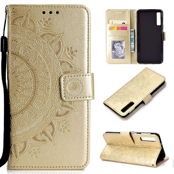 Präglat Mandala Mönster Plånbok Läder Mobilskal för Samsung Galaxy A7 (2018) A750[HK]