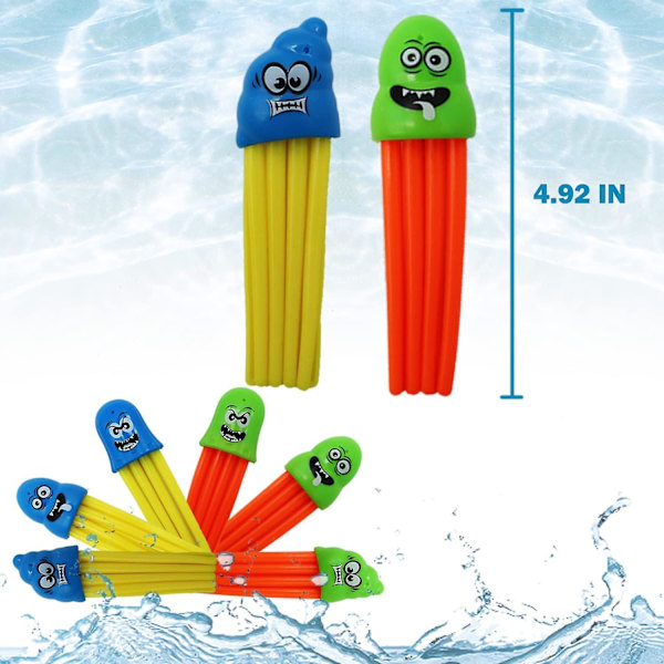 Barnpool Dyk Lekset, Öva Dykning Och Simning, Undervattens Flerfärgad Sjunkande Bläckfisk (Set Om 6)[HK] Multicolor jellyfish.