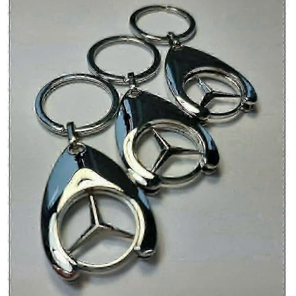 3x Mercedes-Benz ORIGINAL nøglering indkøbschip indkøbsvogn skinnende[HK]