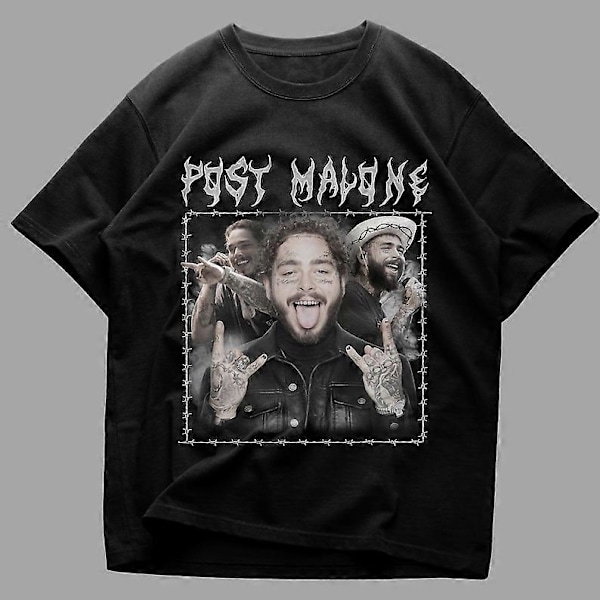 Post Malone Rap Musik Merchandise T-shirt, Post Malone T-shirt Rap 90'er Tee, Post Malone Tour Rapper Gave Bootleg-Wss80[HK] S