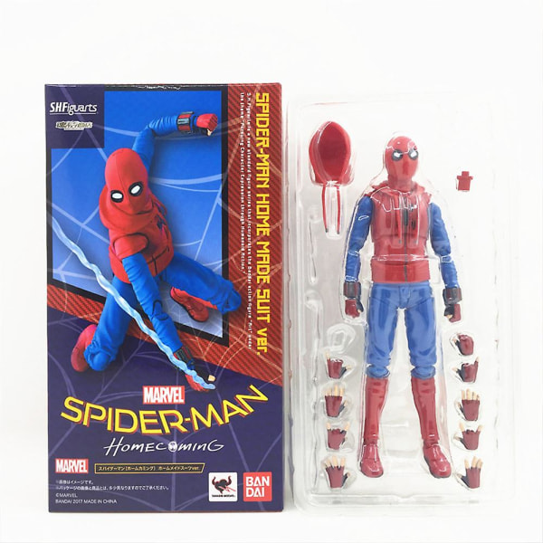 Shf Spider-man Homecoming Spider-man hjemmelavet jakkesæt Ver. Actionfigur-samlermodellegetøj, premium design og tilbehør[HK]