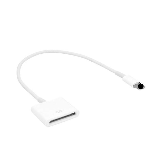 Lightning - 30-nastainen adapteri kaapelilla Synkronointimuunnin Lataustuki iPhone 13/13PM/12PM/11 PM/XS/8P/iPad/iPod[HK] White