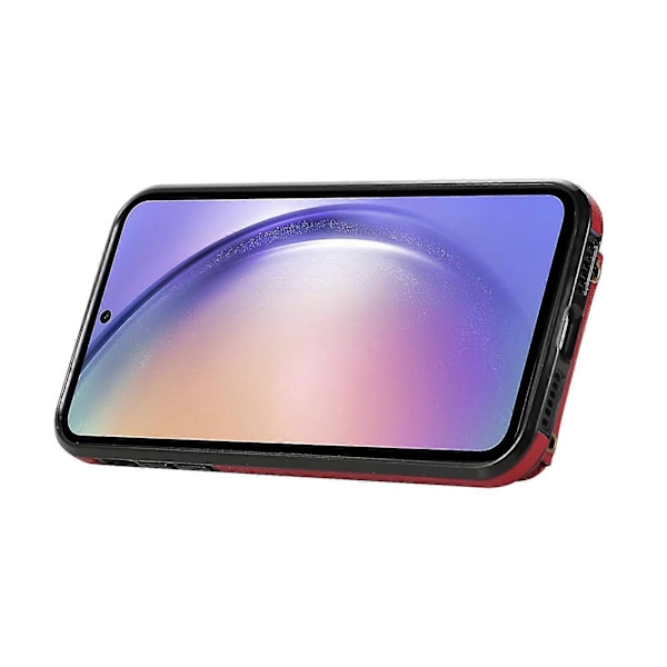 För Samsung Galaxy A52 4g / A52s 5g / A52 5g Fodral Korthållare PU Läder Telefonskal med Ställ [HK] Red
