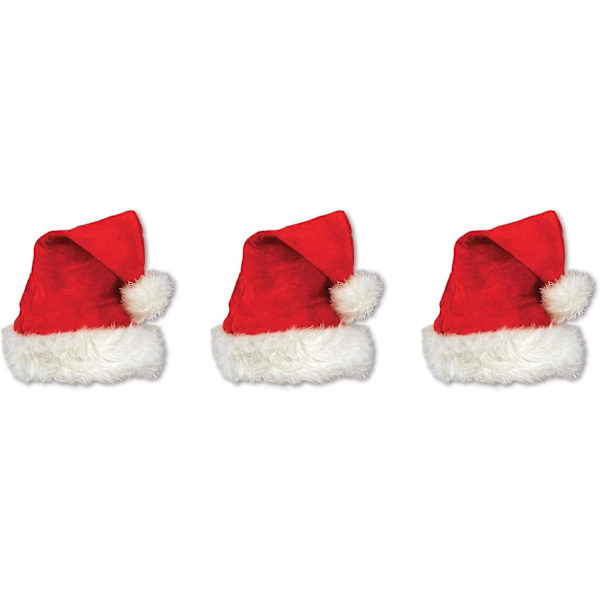 Unisex Joulupukuhattu Pehmeä Joulupuu Hattu Juhlatarvikkeet, Loma Teemainen Uutuus Päällysvaatteet, Pukeutuminen [HK] Red Santa - 3 Piece