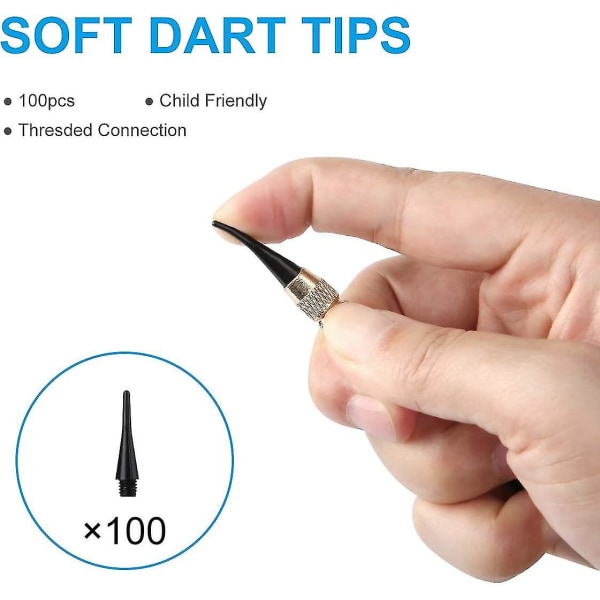 Muovit kärjellä varustetut dart-nuolet, 18g pehmeä kärki dart-setti elektroniseen dart-tauluun, 12 dart-nuolta 36 siivekkeellä ja 100 kärjellä, 20 kumirenkaalla [HK]