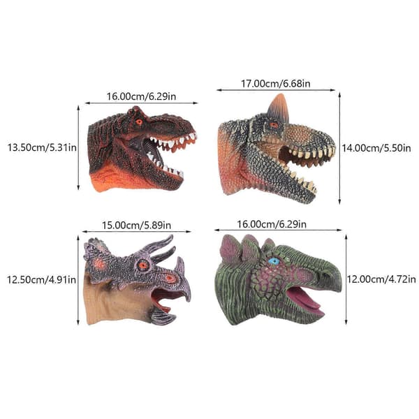Realistiska dinosaurie-handdockor interaktiv leksaksfigur 4-pack för lek[HK]