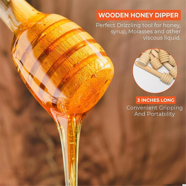 40 stk Honey Dipper Sticks -3,15 tommers Mini Tre Honeycomb Sticks, Honning Omrører Stick For Honning Krukke([HK])