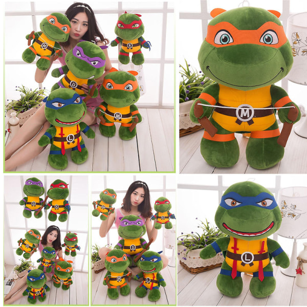 Teenage Mutant Ninja Turtles Plussj Tmnt Leonardo Plushie Søt Skilpadde Plussjdukker For Barn[HhkK] Orange 25cm