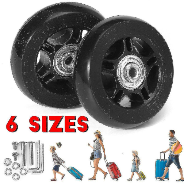 Silent Trolley Case Resväska Universal Wheel Rubber Runner Resväska Lager Reparationssats -45mm*18mm PMV[HK] 40mm*18mm