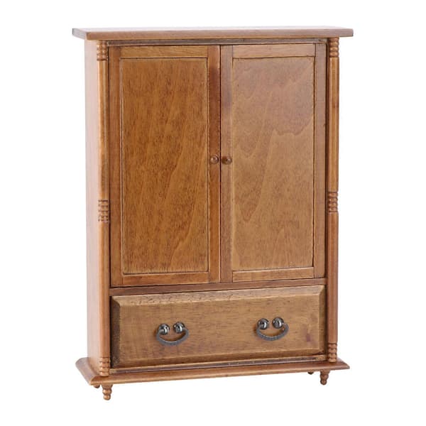 Mini Møbel Tilbehør Træ Mini Garderobe til Dekoration 1 stk Brun Model[HK]