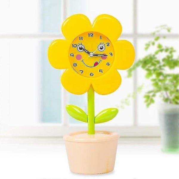 Kreativ Väckarklocka Stereo Digital Tyst Blomma Väckarklocka för Sovrum [HK] yellow
