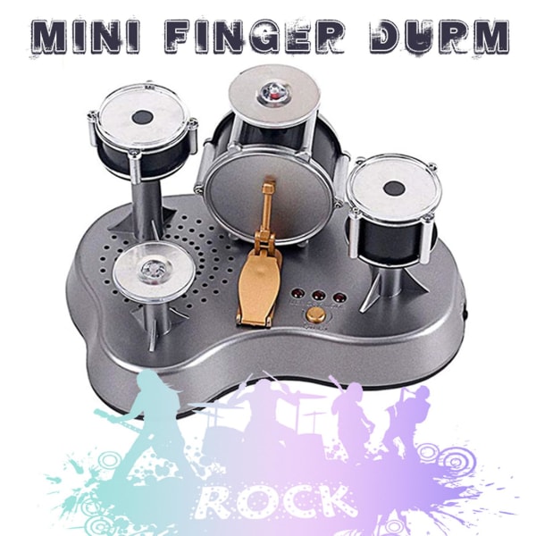 Mini Fingertrumset - Lekfullt Musikbordsspel - Touchtrummor med Ljus för Barn Jazz [HK] As shown