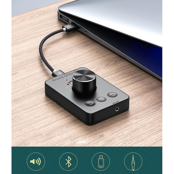 Usb extern volymkontroll justeringsratt Bluetooth 5.1 med uppspelning paus hoppa över stäng av 3 volymkontroll Mo([HK])