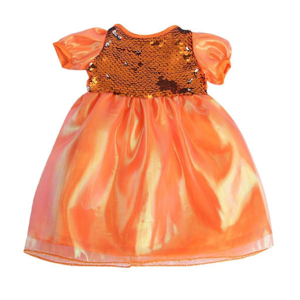 Mekko Gauzy 18 tuuman nukelle - Pukeutuminen sininen 26cm oranssi [HK]