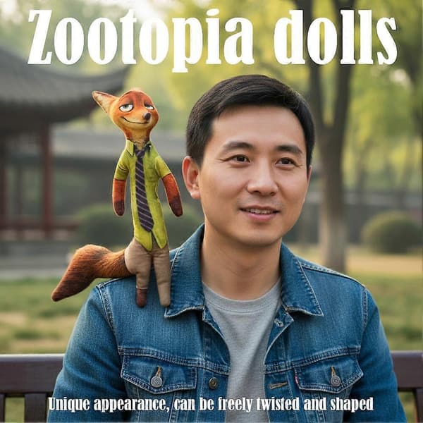 Zootopia Nick Judy Plyschdocka med Skelett för Flexibel Posering Samlarobjekt[HK] B