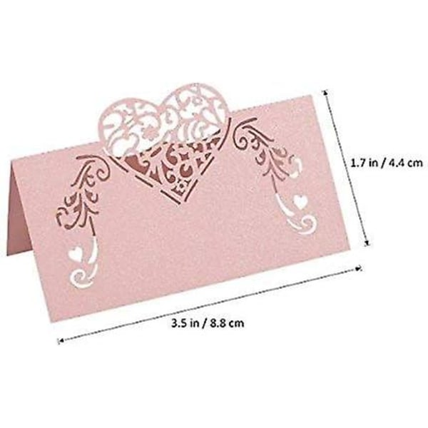 Bordkort for bryllup med hjerte i rosa 50 stk([HK])