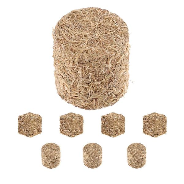 Mini Haystack Ornament for Dukkehus Scene 8 stk. Khaki Halmdekorasjon [HK]