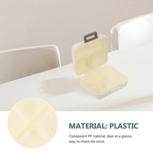 Hvit pilledispenser for oppbevaring 2 stk bærbar medisineske i plast [HK]