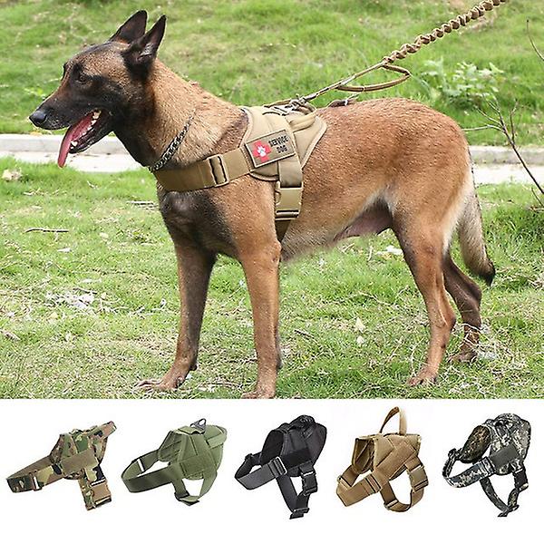 No Pull Taktisk hundsele för medelstora hundkläder Bekväma militärväst Servicetillbehör för hundträning[HK] L Green