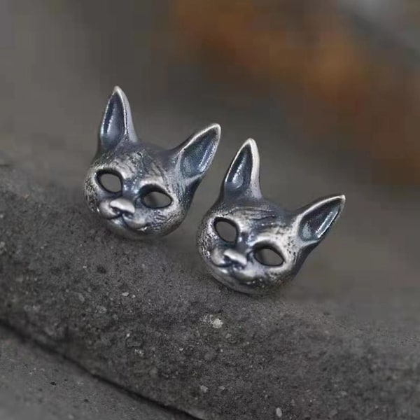 Tiny Animal Earring Lucky Black Cat-head Stud Örhänge Smycken för kvinnor tjejer