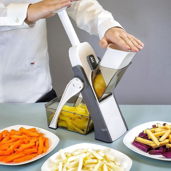 Multifunksjonell Grønnsakskutter Sikker Kjøkken Slicer Salat Cutter Potet Skjærer[HkkK] Orange 3