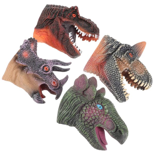 Realistiska dinosaurie-handdockor interaktiv leksaksfigur 4-pack för lek[HK]