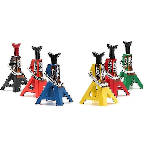 4 stk Metall Høydejusterbare 6 Tonn Jekk Stativ for 1/10 RC Crawler Bil Axial Scx10 90046 Trax Rød [HK]