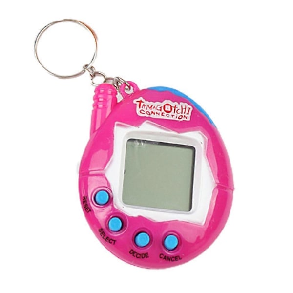 Tamagotchi Elektronisk Cyber Kæledyr Retro Legetøj Virtuelt Spil 90'er Nostalgisk Nøglering Gave  Pink