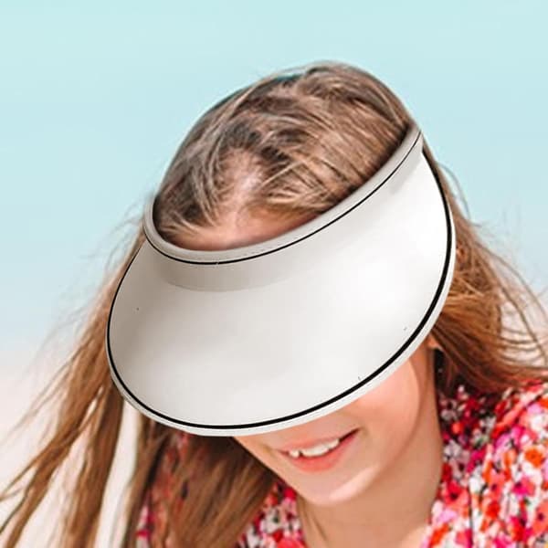 Solskjermer for kvinner | UV-beskyttelse Store brede baseballcapser - Pustende solhatter, Sammenleggbare golfvisircapser for unge jenter og kvinner[HK] White