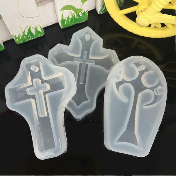 Silikonform for DIY Dekor Kryssform Støpeform 8 stk [HK]