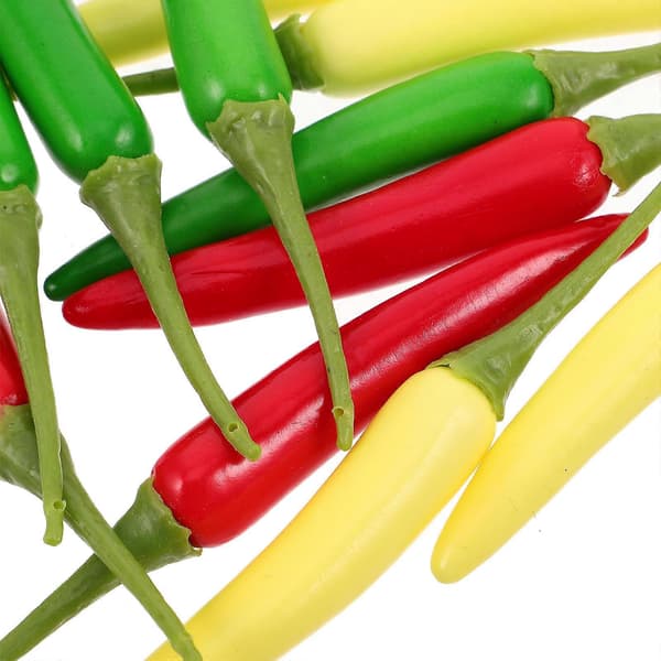 Pepper Ornament Simulering Chili Pepper Modeller for Utstilling 12 stk Sett[HK]