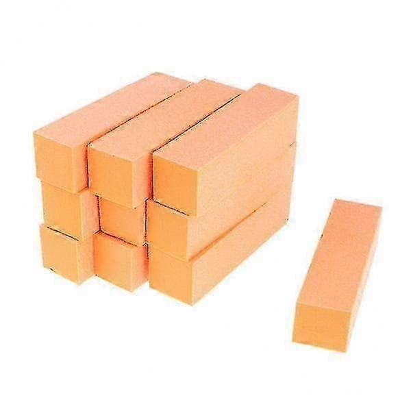 2025 2xMasser 10 neglekunstbufferfiler Blok Manicure Buffing Slibning Polering Orange[HK]