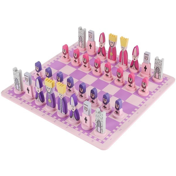 Reisesjakksett med sjakkbrett Pedagogisk og voksen rosa[HK] Multicolor