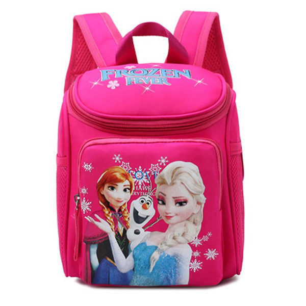 Ryggsäck för pojkar och flickor i förskoleåldern, med tecknat tryck, skolväska för dagis, presenter [HK] Frozen Rose Red