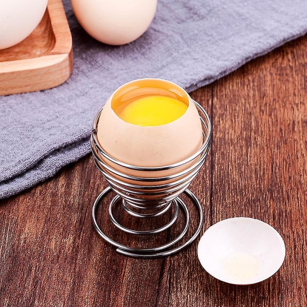 Rose Gull Farge-rustfritt stål Rund Egg Fjær Holder Bærbar Metal Egg Tomei Kosmetisk Egg Hylle Kosmetisk Egg Pan ([HK])