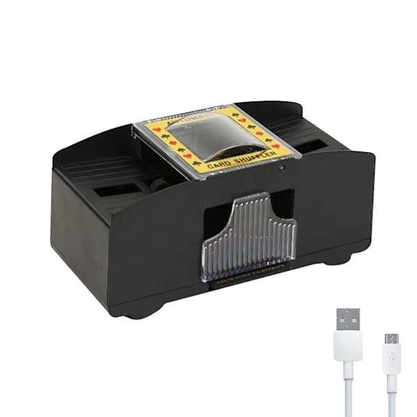 Utomatisk kortshuffler 6 dekk elektrisk, spillekortshuffler batteridrevet for pokerspill [HK] B