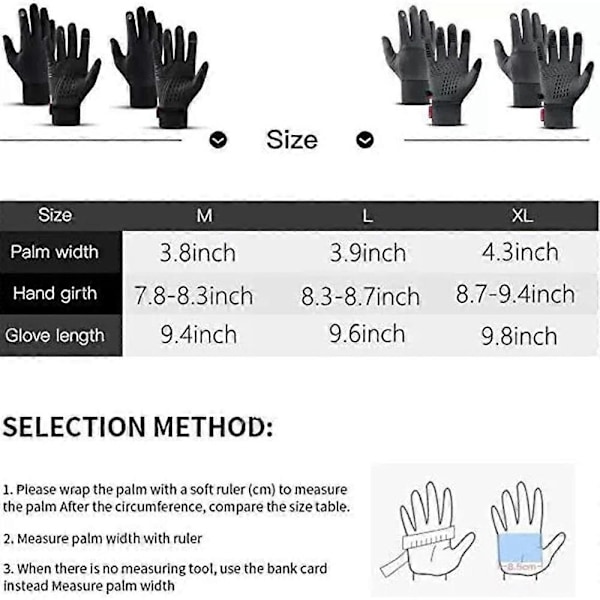 Dodorado Handskar, Premium Termohandskar, Unisex Vintervarma Pekskärmshandskar[HK] Black m
